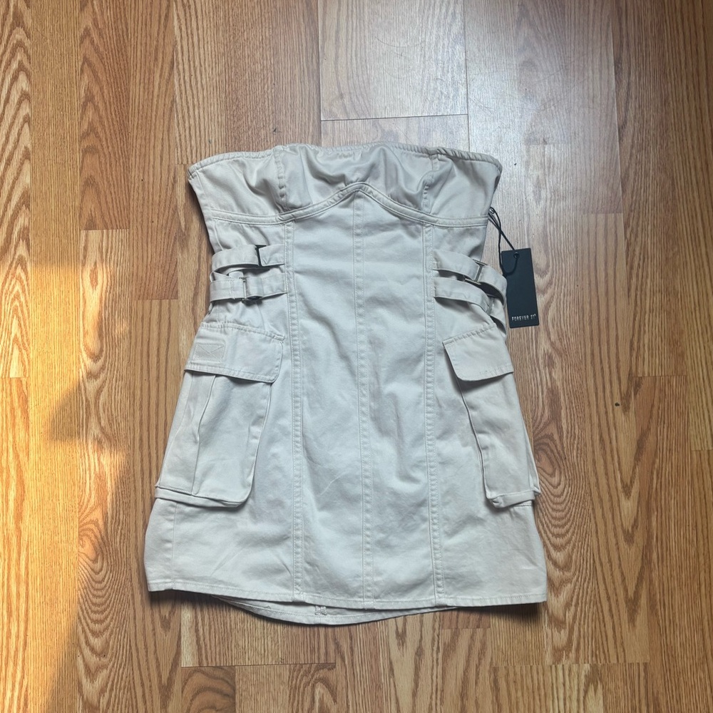 Forever 21 Strapless Cargo Dress